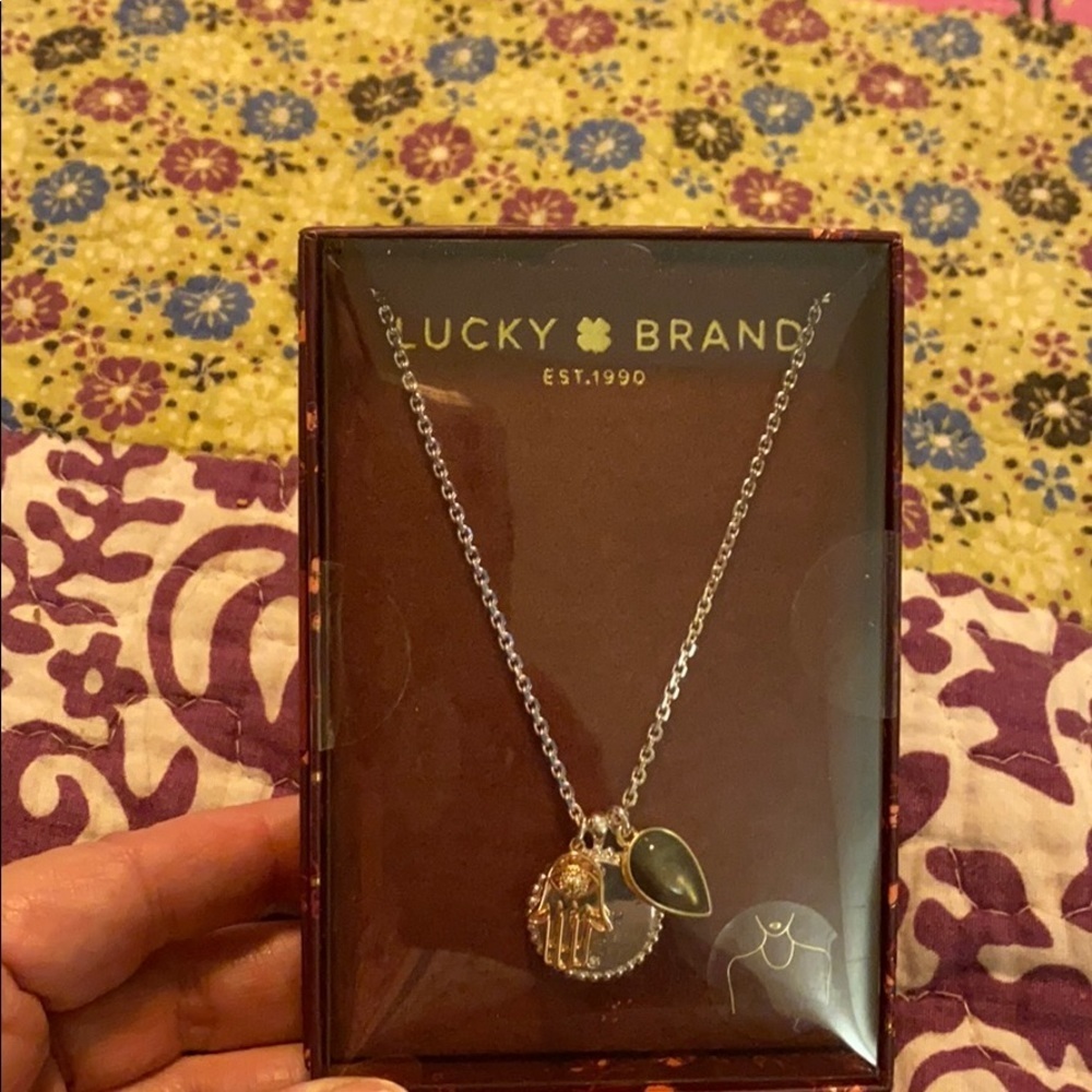 COPY - NWTs Lucky Brand silver hamsa faith necklace